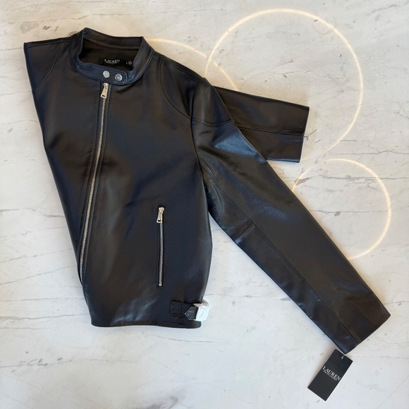 NEW Ralph Lauren Leather Jacket Lambskin - Picture 4 of 16